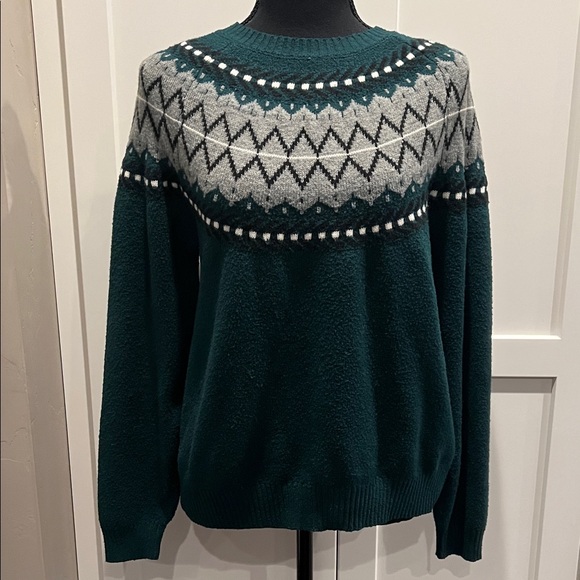 Weatherproof Sweaters - WEATHERPROOF Green Fair Isle Sweater Size XS